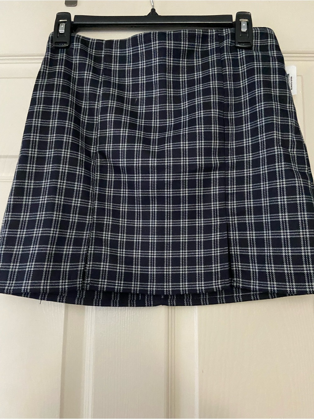Tilly's Navy and White Plaid Mini Skirt